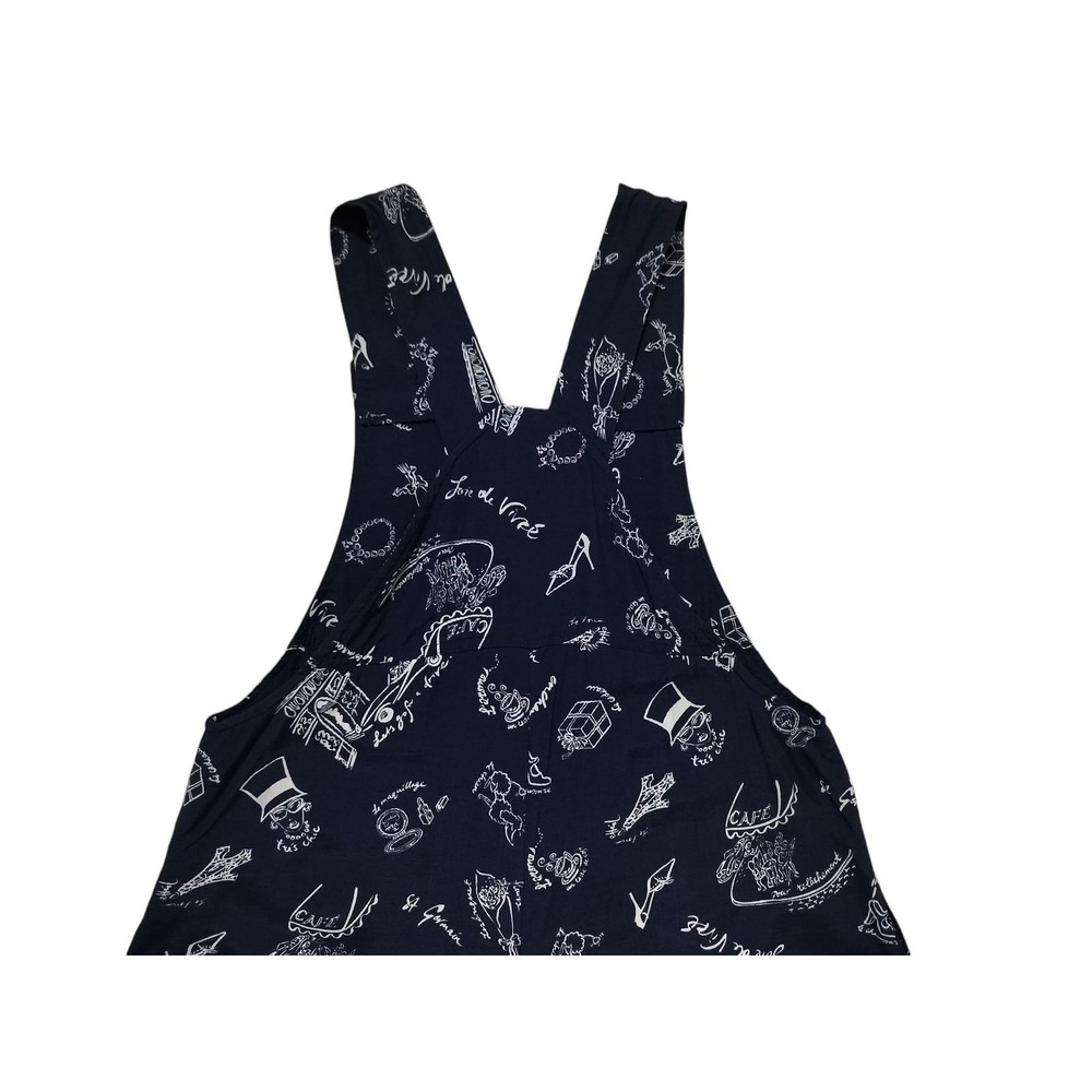 Vintage 90's Y2K Express Women's Navy Blue Paris French Theme Romper Size XS - Picture 6 of 10